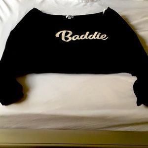 Black Baddie Cropped Sweater